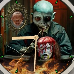 Exorcist demon devouring brain Halloween led dance light dance lights clock